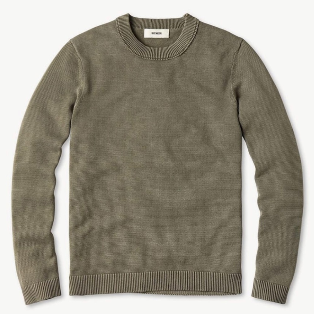 Buck Mason travel sweater in Olive Green - like new
